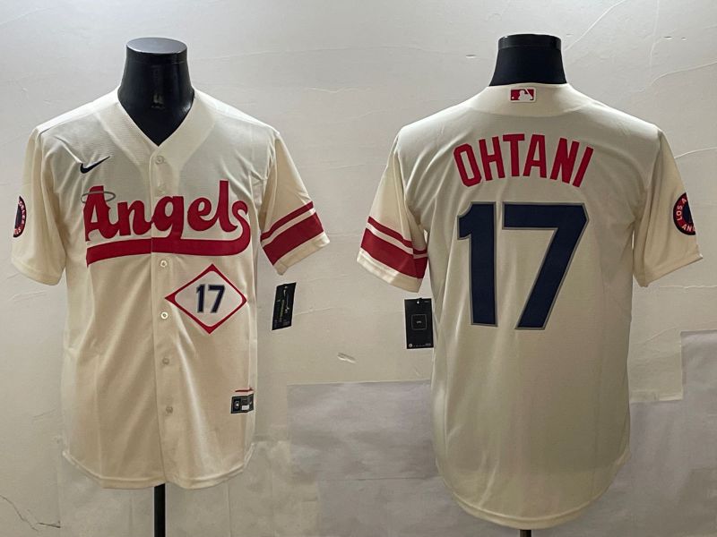 Men Los Angeles Angels #17 Ohtani Cream City Edition 2025 Nike MLB Jersey style 1->nfl t-shirts->Sports Accessory